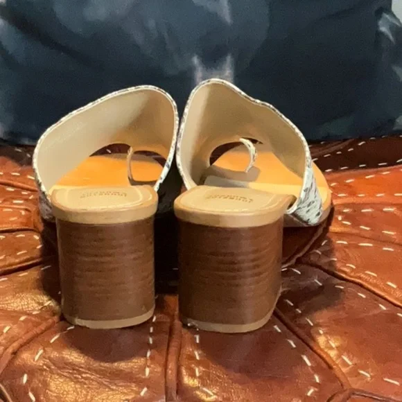 Snakeskin Pattern Women's Heeled Sandals - Picture 5 of 10